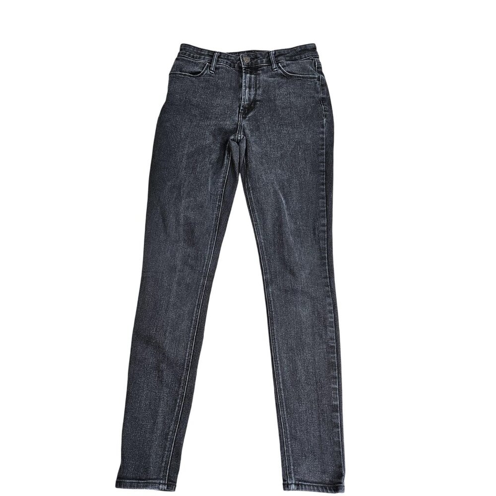 Old Navy High-Rise Super Skinny Jeans Womens 4 Tall Gray Charcoal Wash Stretch